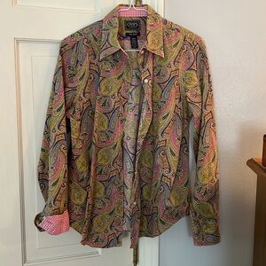 Chaps paisley blouse, gotta love the cuffs! Medium